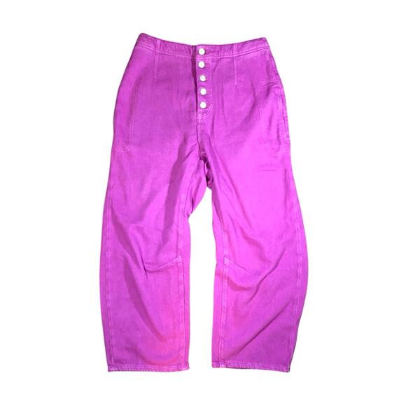 We The Free Pink Osaka Mid Rise Barrel Jeans - 28 - Picture 1 of 4